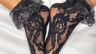 Lace Nylon French Pedicure