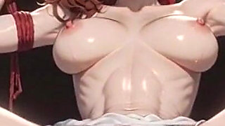 Extreme Skinny Huge Tits in Tight Rope Bondage - Exhibition