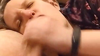 She Sucks and Smears Her Young Lover's Sperm in a Selfie