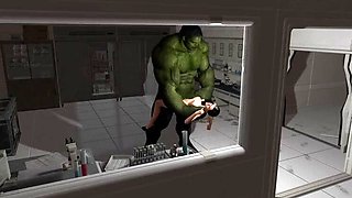 Hot Milf Gets Nailed By Huge Green Monster Cock and Creampied