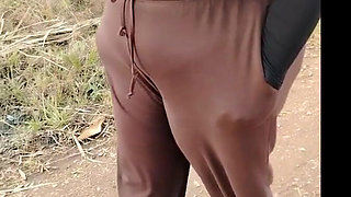 Stepmom in Transparent T-shirt Showing off in Public