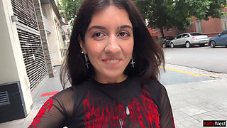 I Love to Walking Covered in Cum! Please Cum on My Face! - Public Cumwalk on Street