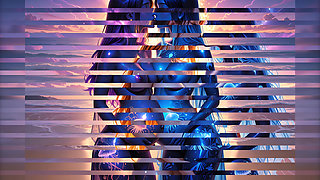 Lustrender: East African Pregnant Beach Nose Kiss Jellyfish Glow - Ai Video