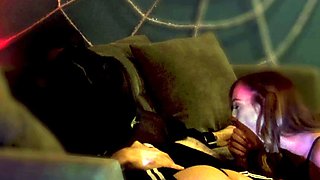 Hot brunette babe gives a perfect POV blowjob