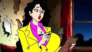 Busty Brunette Wife Can't Resist Giant Black Cock - Animated