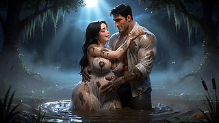 Stepbrother & Stepsister - Midnight Mud Secret (AI generated)