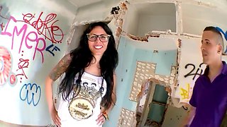 Tattooed Raquel Abril Takes Lesbian Pussy Pounding and Cumshot
