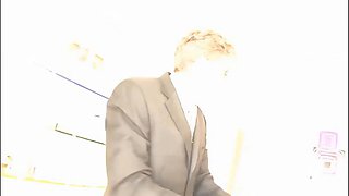 Blonde MILF Aline Double-Penetration Pantyhose Cumshot Pussy