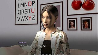 3D cartoon visual novel featuring a sexy blonde in a college setting