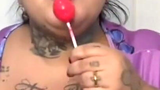 Plus-size Woman Sucking on Her Lollipop - Full Version