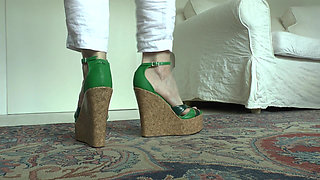Wedge-heel Sandal Fashion Show for You! Cum in Your Pants! Lady Victoria Valente