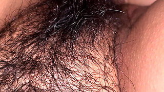 How delicious this hairy vagina eats her dick