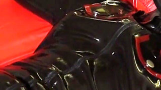 Latex Danielle got an orgasm with a massage vibrator