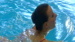 Horny Lesbians by the Pool, Wild Blowjobs & Tit Licking