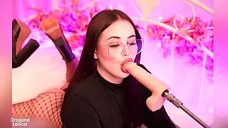Naughty college girl Drogana Loncar takes a hard deep throat and gets pounded doggy style