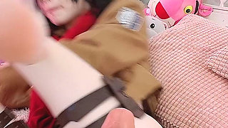 Hot Footjob From Mikasa. Do You Want Me to Play with Your Dick the Same Way?