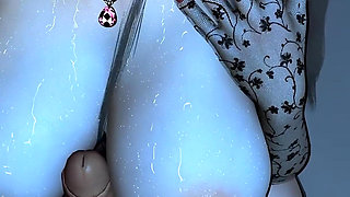 3D BBW Mature MILF Cheating with Young Big Dick in Bathroom