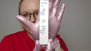 Doctor Does a Covid and Flu Swab Test to Herself; Doctress Madame Madomme