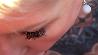 Blonde MILF Olivia Gold Sucking Cock in Her Pantyhose POV