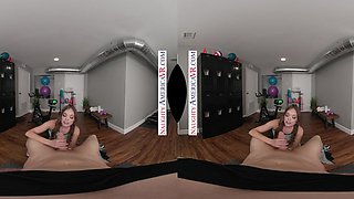 Fit beauty shares intense gym pleasure with passionate heat