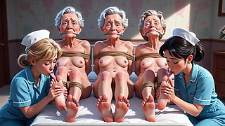 Nurses Lick Elderly Feet in Asylum - Grannies Having Intense Orgasms