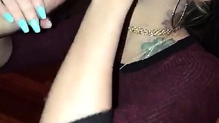Homemade amateur riding cock cumshot swallow in lingerie