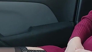 Dogging My Wife in Car Parking Squirting and Jerks off an Viewer Caught by Police Misscreamy