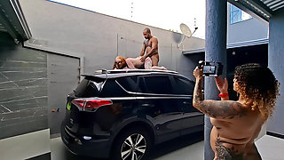 I FILMED MY FRIEND FUCKING MY HUSBAND ON TOP OF OUR CAR AND HE LIKED INSIDE HER