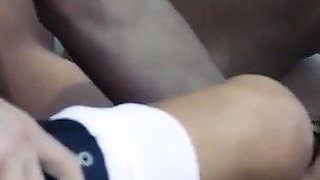 Blonde MILF Sarah Fucked by Threesome Soldiers Outdoors