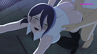 Reze Rides Him Reverse Cowgirl - Her Ass Bounces On His Big Cock As She Moans Loud, Taking Every Inch Deep