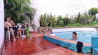 I Fuck My Latina Stepmom In The Bathroom Of My House After Fucking Together In The Pool Real Amateur Sex