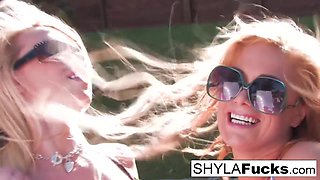 Gorgeous Nikki Benz and Shyla Stylez having a girl-on-girl encounter