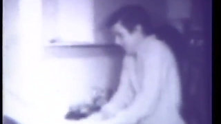 Vintage 3some with horny black & white milf and strapon dildo (No audio but music)