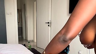 Black and ebony babes get a stiff dick