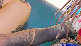 Alternative Costume Anal 4-some - 2 on 2 Double Penetration, Facefucking and Facial Cumshot Action