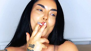 Beautiful Brunette Smoking Fetish Tease - Softcore Seduction