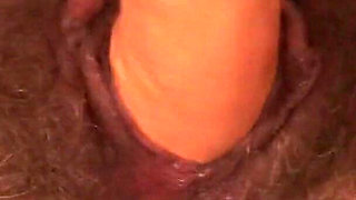 Horny Old Grandma Plays with Her Hairy Mature Pussy in Bed