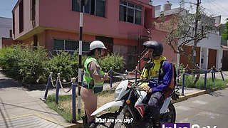 Peruvian Police Officer Screws a Venezuelan