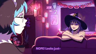 Big-Tits Halloween Hentai Parody: She Masturbates Wildly on Halloween Night Till Caught in Ris