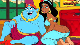 Futanari. Princess Jasmine Girl with a Big Dick. Porn Aladdin Series.