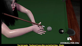 She Plays Billiards, Then Gets Her Pussy Creamed in POV