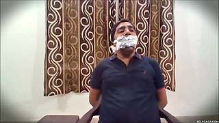 Lazy Husband Punished with Gagging