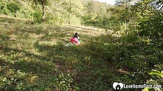 I Meet a Yoga Young girl Girl in the Forest and Make love Her Tight Cunt Hard