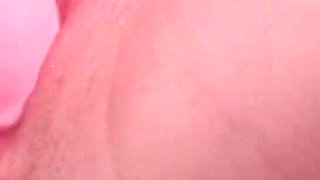 Creamy Fucking with Huge Pink Dildo Until Orgasm