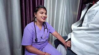 Hot Nurse Pinki Sucks Doctor's Cock, Gets Fucked Hard in His Room