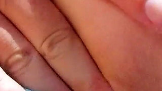 Two guys fuck on the beach horny Milf Leane Fontaine in the ass