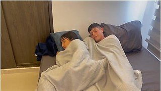 I Ask My Milf Stepmom To Share A Bed As A Pretext To Fuck Her Hard And Pour My Milk On Her