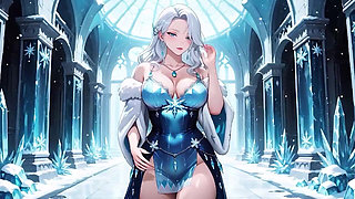 Silver-haired Ice Mage in a Crystal Hall! Casting Magic While Looking Effortlessly Cold, yet Her Lips Are Trembling