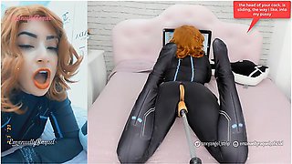 Black Widow Cosplay Big Butt Girl Sucking And Fucking With Her Sex Machine