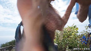 Sporty fuck doll with big boobs Kayley Gunner swallows cumshot